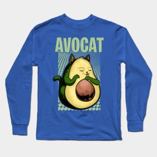 cat avocado funny Long Sleeve T-Shirt